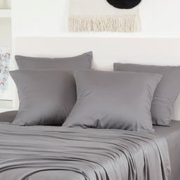 Taies d'Oreiller en Bambou 50 x 70 cm, Lot de 2 - Dark Grey