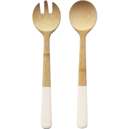 Pebbly Salad Servers 2 pcs White - 1 set