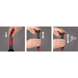 Vacu Vin Weinpumpe schwarz - 1 Pumpe & 2 Wein Stopper