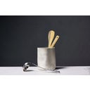 Dutchdeluxes Keramik Utensilienhalter in Knitteroptik - white