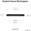 Ecopots Soucoupe Rectangulaire Bruges 55 cm - Gris foncé