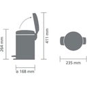Brabantia Newicon Pedal Bin 3 L with Plastic Liner