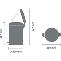 Treteimer Newicon 20 L mit Kunststoffeinsatz - Platinum