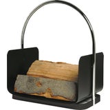 Soporte para Leña Negro con Mango Cromado