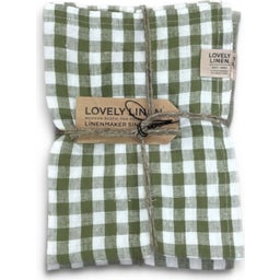 Lovely Linen Canovaccio - Misty - Square Karo Jeep Green